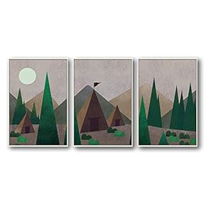 Framed Home Artwork Abstract Mountain for Living Room...