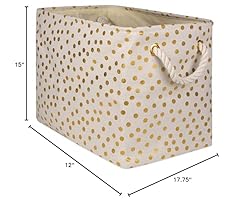 DII Polyester Storage Bin, Gold Metallic Collection