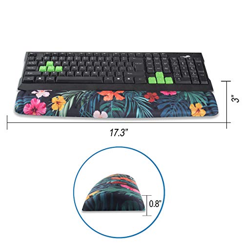 BRILA Ergonomic Memory Foam Keyboard Wrist Rest Support Pad Cushion for Computer, Laptop, Office Work, PC Gaming - Massage Holes Design - Easy Typing Wrist Pain Relief (Floral Keyboard Pad) - Thumbnail 2