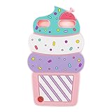 iPod Touch 6 Case, iPod Touch 5 Case, 3D Cute Cartoon Cherry Cupcakes Ice Cream Shaped Soft Rubber Silicone Shockproof Case Protector Skin Cover for iPod Touch 6th / 5th Generation (Pink)