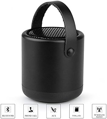 AVWOO Portable Metal mini Bluetooth Speakers 5W Super-portable Wireless Speaker with TF Card, Enhanced Bass for iPhone, iPad, iPod, Android, Smartphone, Tablet, Computer - the Best Present(BLACK) …