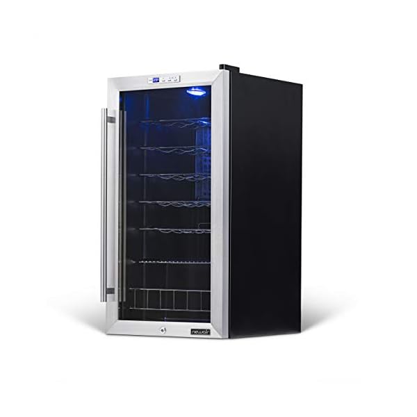 NewAir-Wine-Cooler-and-Refrigerator-27-Bottle-Freestanding-Wine-Chiller-Fridge-Stainless-steel-with-Glass-Door-AWC-270E