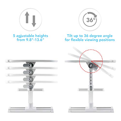 Laptop Table, JARBO Adjustable Laptop Desk, Laptop Stand for Bed, Bed Table, Bed Desk, Bed Tray, Foldable Table Portable Desk (Not for Left Handed People)