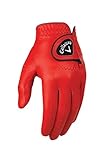 Callaway Golf Men's OptiColor Leather Glove, Red, Medium, Worn on Left Hand