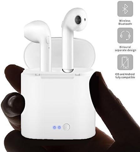 CDSDG Bluetooth earbuds,Wireless Headset Cordless Sport Headphones with Portable Charger for Apple iphone 8, 8 plus, X, 7, 7 plus, 6s, 6S Plus (White)