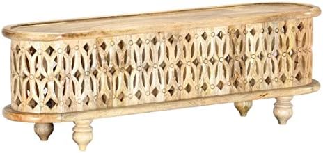 FUIN Rustic Coffee Table TV Stand Solid Hard Wood Table Brown Home Furniture Living Room Handmade