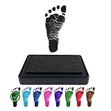 ReignDropBaby Baby Footprint Handprint Ink Pad - Create Impressive Keepsake Stamp - 100% Non-Toxic & Acid-Free Ink - Easy to Wipe/Wash Off Skin - Smudge Proof & Long Lasting Keepsakes (BLACK)