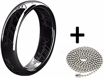 100% steel, stainless steel, titanium rings, gold rings, wedding gifts for men women 6mm hot movie Lord of jewelery 3 colors. (13, Black)