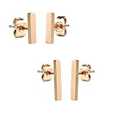 ZION Stainless Steel Rose Gold Plated Bar Shaped