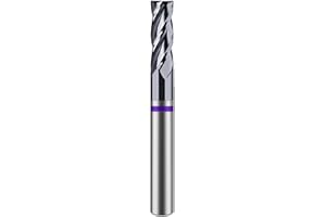 VIERDWIN 1/4" Carbide Square End Mill 4 Flute - CNC Router Bit for Aluminum, Stainless Steel, Brass - 1/4" Shank, 5/8" Cut, 2-1/2" OAL - High Precision CNC & Engraving