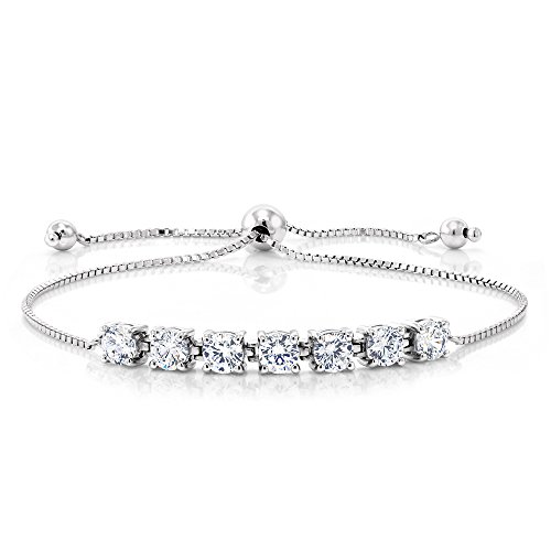 925 sterling silver adjustable bracelets for women 2.25 cttw roun…