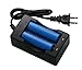 FIXED Star 3000mAh 18650 3.7V Lithium ion Rechargeable Batteries Button Top Blue 2 Packs and Smart Wired 18650 Li-ion Battery Charger