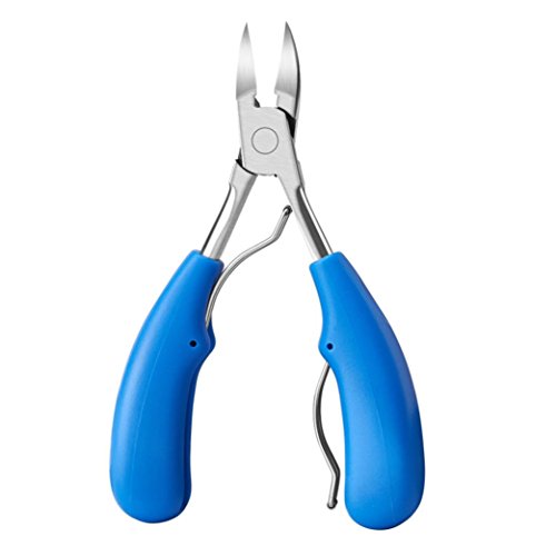 AutumnFall Foot Care Tool,2Pcs Ingrown Toe Nail Correction Nippers Clipper Cutters Dead Skin Dirt Remover + Paronychia Podiatry Pedicure Care Tool Set (Silver) (Blue)