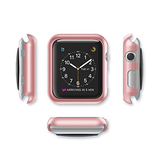 image for Cywulin Compatible with Apple Watch Case 38mm 42mm, Rugged Armor Bumpe