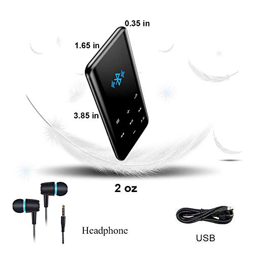 MP3 Player with Bluetooth 4.2 with FM Radio and Speaker Resolution Lossless Support up to 128GB Music MP3 Player