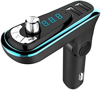 Bluetooth FM Transmitter for Car, Wireless Bluetooth FM Radio Adapter Car Kit With USB Car Charger MP3 Player Support TF Card USB Flash Drive (blue)