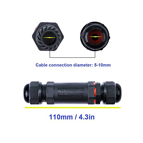 CESFONJER 2 Stück IP68 Wasserdicht Kabelverbinder Verbindungsmuffe für Ø1-13 mm Kabeldurchmesser, Kabelverbindung im… – Bild 8