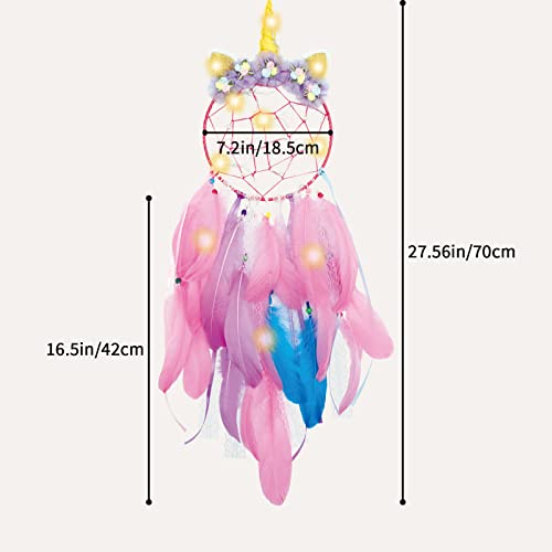 Dream Catcher Kit for Kids, DIY Dream Catcher Kit, Unicorn Dreamcatcher Kit with Lights, Dream Catcher for Girls, Crafts for Girls Ages 8-12