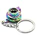 Waterwood Creative Auto Parts Models Spinning Turbo Turbocharger Keychain Key Chain Ring-Rainbow with Cleaning Cloth