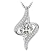 NONNYL The Eye of Lover White Sterling Silver Twist Pendant Necklace for Women