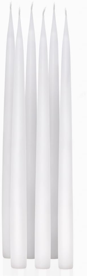 Taper Candles - 14 Inch Luxury White Dinner Candles - Unscented, Radiant Flame, Slim & Elegant, Dripless Natural Wax Bulk Set of 6 – Tapers Suitable for Candle Holders or Wedding Decorations