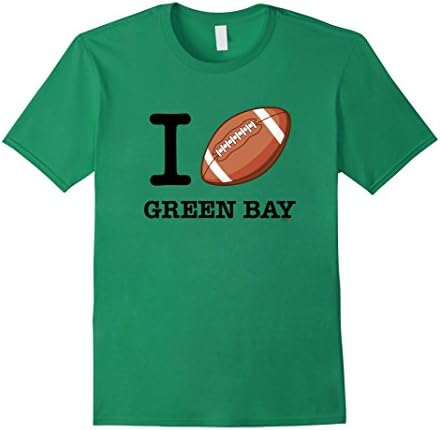 Mens I Love Green Bay Wisconsin T-Shirt, Football Tee Shirt XL Kelly Green