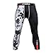 Athmile Mens Compression Leggings Pants,Baselayer Running Tights, 3/4 Cool Dry Sports Capri Pants,Camouflage, Black
