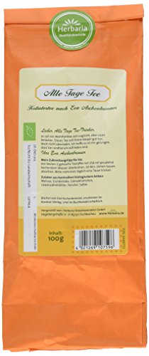 Herbaria Alle Tage Tee nach Eva Aschenbrenner bio 100g - Bio-Kräutertee - Wohlfühltee für jeden Tag - Melisse, Gundelrebe, Gänseblümchen, Löwenzahnblätter, Fenchel, Salbei – Bild 3