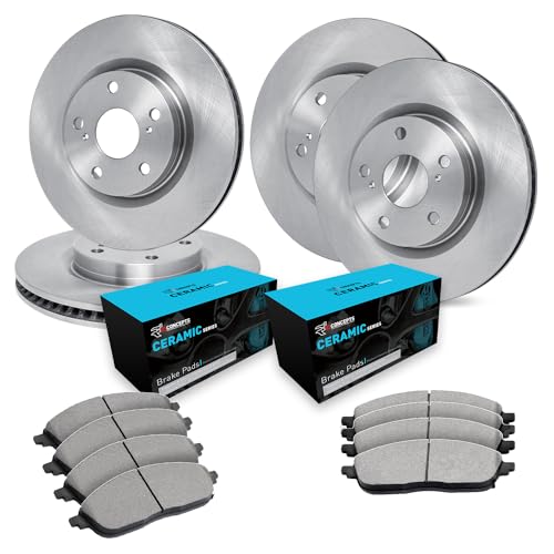 R1 Concepts Front and Rear Brake Kit| Ceramic Brake Pads and Blank Brake Rotors…