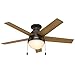 Hunter 59268 Anslee Indoor Low Profile Ceiling Fan with LED Light and Pull Chain Control, 46