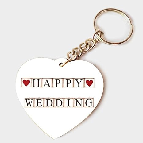 Happy Wedding Printed Keychain Amazon In Bags Wallets Luggage