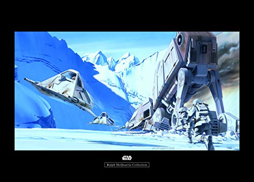 Komar WTD WB145-70x50 - Mural decorativo para habitación infantil, diseño de Star Wars Classic RMQ Hoth Battle Snowspeeder sin marco, disponible en 3 tamaños, multicolor
