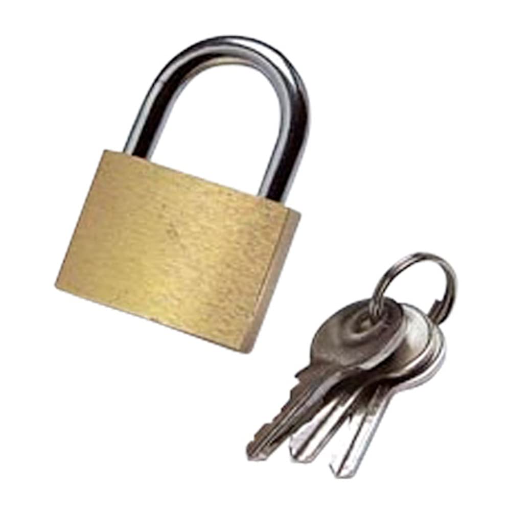 Merriway BH05808 (3 Pcs) Brass Padlock, 19 mm (3/4 inch) - Pack of 3 Pieces