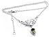 Sterling Silver Celtic Knot Knotwork Necklace with a Bright Green 7x10mm Peridot