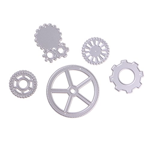 SCASTOE 5x Steampunk Cogs Gears Cutting Dies Stencils Scrapbooking Album Embossing Craft - Thumbnail 7