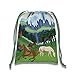 Birthday Galore Wild Horses 8.5 x 11 Inch Drawstring Goodie Bags For Party Favors - 10 Pack of Candy Treat Bags - Boys and Girls Kids Birthday Party Decorations