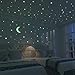 Glow Moon and Stars Set: 1 Foot Moon Sticker and 40 of The Brightest Glow in The Dark Star Stickers | Boxed Set with Adhesive Putty, Mesh Pouch & Bonus Constellation Guide