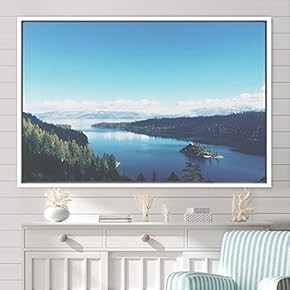 signwin Framed Canvas Wall Art Calming Waters Aerial...