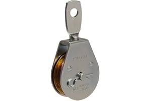 DAYMARK Campbell T7550301 Steel Heavy Duty Single Sheave Swivel Eye Pulley, Zinc Plated, 1-1/2" Sheave Diameter, 3/8" Rope, 420 lbs Load Capacity