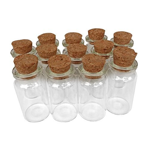 AxeSickle 24 Pcs 10ml cork jar glass bottles, DIY decoration mini glass bottles favors,mini vials cork,message glass bottle vial cork,small glass bottles jars corks, Wedding Decoration, Party Favors