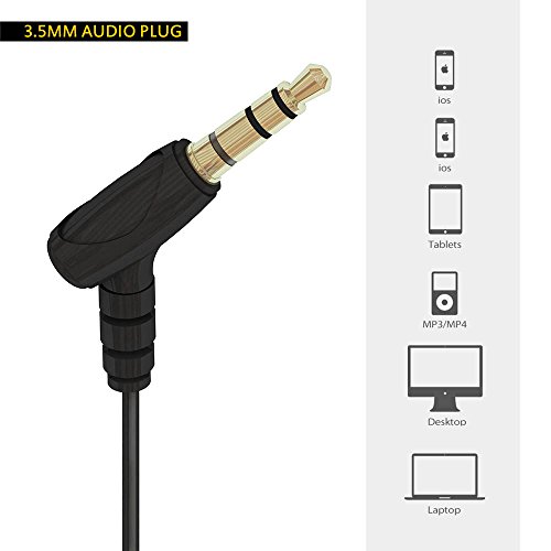 CADBB In-Ear Earbuds Noise Isolation Headsets Heavy Bass Earphones with Microphone and Volume Control for iPhone Android (black)