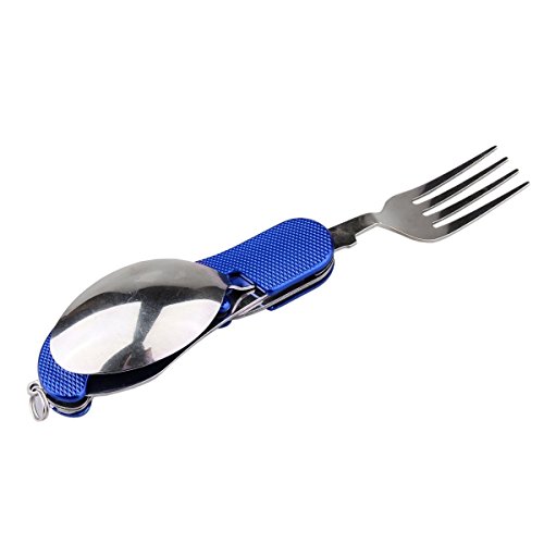 Camping Utensil 3in1 Multifunction Stainless Steel Pocket Fork Spoon