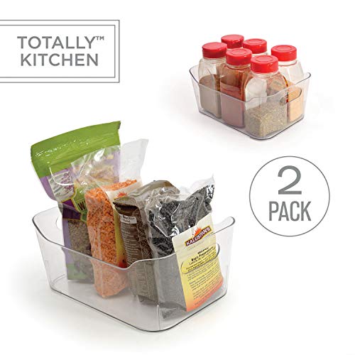 Totally Kitchen Clear Plastic Storage Bins with Handles Durable