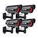 Masione 4 Pack Outdoor Fake/Dummy Security Camera with 30 Illuminating LED Light (Black) CCTV Surveillance
