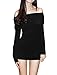 Allegra K Women Off Shoulder Side Shirred Slim Fit Clubwear Mini Dress,Small,Black