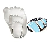 Foot Cookie Cutter for Baby Girl Boy Shower , Footprint, Party Favors Set of 3 (Foot)