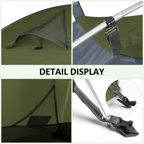 Bessport 1-2 Person Camping Tent Ultralight Waterproof Lightweight Easy Set Up 3 Seasons Ventilated Suitable for Hiking and Outdoor Mountaineering