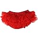 Aeiniwer juDanzy Ruffle Chiffon or Satin Tutu All Around Bloomer Diaper Cover (6-24 Months, Red)