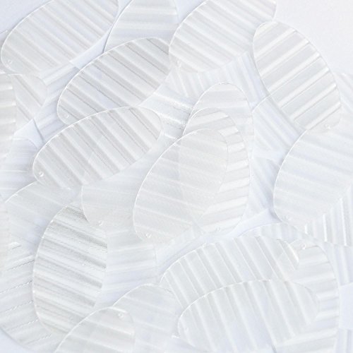 Sequin Oval 1.5 inch Crystal Venetian Illusion. Loose Paillettes. Made in USA. Large for display, accents, applique, arts, crafts, and embellishment.