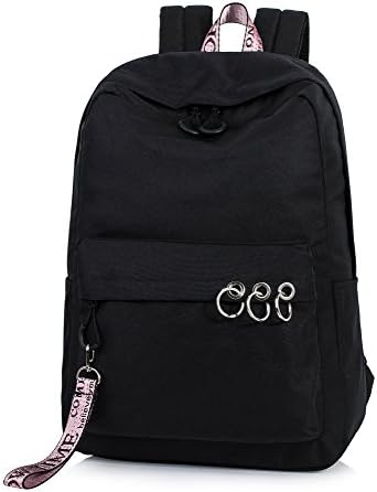 Water Resistant Laptop Backpack College Bags Women Daypack Travel Bag Fits up to 15.6-Inch Laptop by TOPERIN Black 1 [8036]